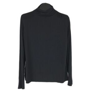 NEW The Limited Mock Neck Knit Top Women's Petite XL Black Stretch Long Sleeves